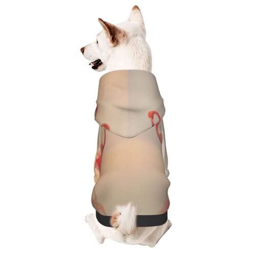 Flamingosmall Haustier-Kapuzenpullover, niedliches Hunde-Sweatshirt mit Kapuze, Haustierkleidung, geeignet für kleine Hunde von COWMMWOC