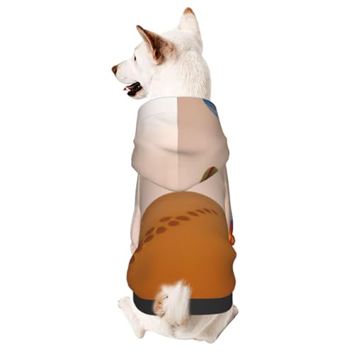 Heißluftballon-Kapuzenpullover mit Sonnenuntergang, niedliches Hunde-Sweatshirt mit Kapuze, Haustierkleidung, geeignet für kleine Hunde von COWMMWOC