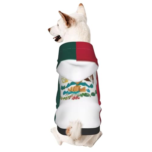 Hunde-Kapuzenpullover mit Flagge Mexikos, niedliches Hunde-Sweatshirt mit Kapuze, Haustierkleidung, geeignet für kleine Hunde von COWMMWOC