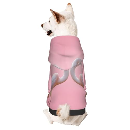 Hunde-Kapuzenpullover mit Flamingos auf Whitesmall, niedliches Hunde-Sweatshirt mit Kapuze, Haustierkleidung, geeignet für kleine Hunde von COWMMWOC