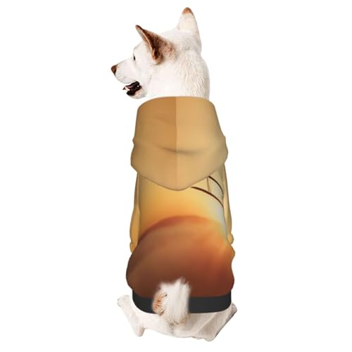Hunde-Kapuzenpullover mit Kapuze, Flugzeug bei Sonnenuntergang, für kleine Hunde geeignet von COWMMWOC