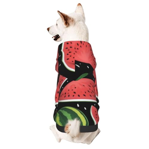 Hunde-Kapuzenpullover mit Kapuze, Wassermelonenmotiv, geeignet für kleine Hunde von COWMMWOC