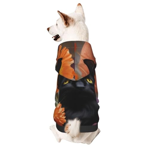 Hunde-Kapuzenpullover mit Kapuze, für kleine Hunde, Schwarz von COWMMWOC