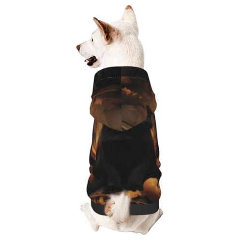 Hunde-Kapuzenpullover mit Kapuze, für kleine Hunde, Schwarz von COWMMWOC