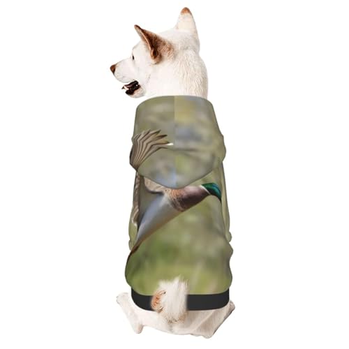 Mallard Duckssmall Haustier-Kapuzenpullover, niedliches Hunde-Sweatshirt mit Kapuze, Haustierkleidung, geeignet für kleine Hunde von COWMMWOC