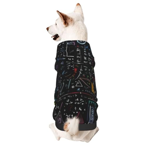 Math Formulasmall Haustier-Kapuzenpullover, niedliches Hunde-Sweatshirt mit Kapuze, Haustierkleidung, geeignet für kleine Hunde von COWMMWOC