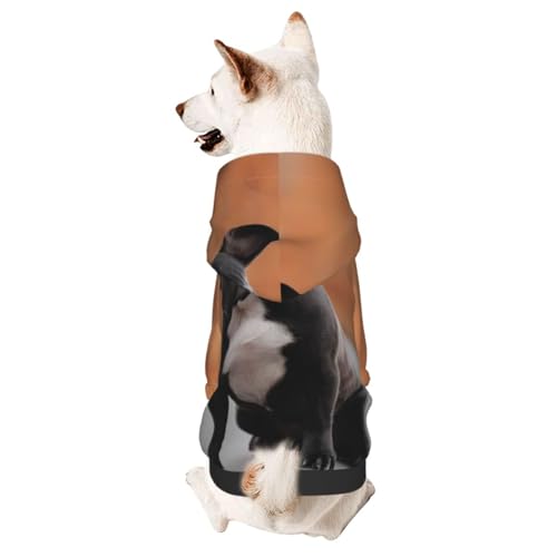 Niedlicher Kapuzenpullover für kleine Hunde mit französischer Bulldogge, niedliches Hunde-Sweatshirt mit Kapuze, Haustierkleidung, geeignet für kleine Hunde von COWMMWOC