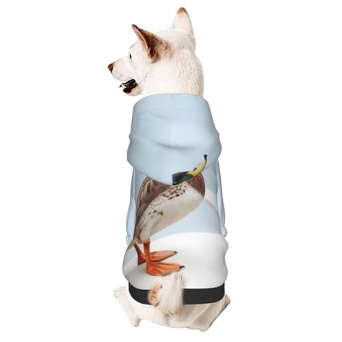 Niedlicher Stockenten-Hunde-Kapuzenpullover mit Kapuze, geeignet für kleine Hunde von COWMMWOC