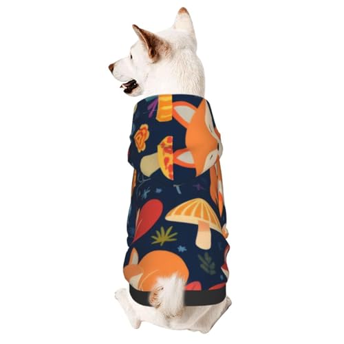 Niedlicher Tier-Fuchs-Blumen-Kapuzenpullover mit Kapuze, Haustierkleidung, geeignet für kleine Hunde von COWMMWOC