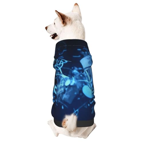 Notessmall Haustier-Kapuzenpullover, niedliches Hunde-Sweatshirt mit Kapuze, Haustierkleidung, geeignet für kleine Hunde, Blau von COWMMWOC