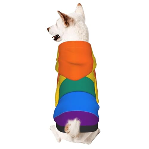 Rainbowsmall Haustier-Kapuzenpullover mit Kapuze, geeignet für kleine Hunde von COWMMWOC