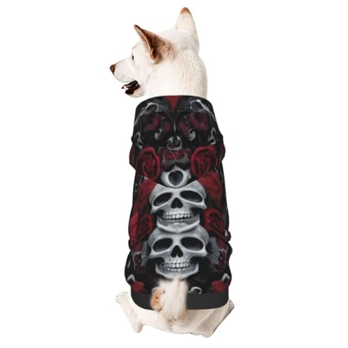 Skullsmall Haustier-Kapuzenpullover mit Kapuze, geeignet für kleine Hunde von COWMMWOC