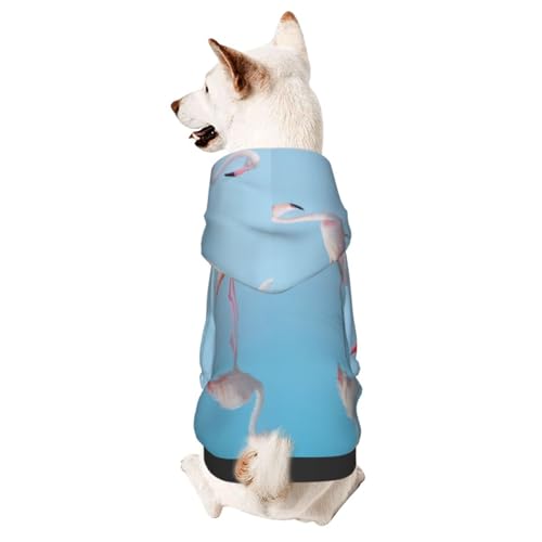Süßer Flamingokleiner Haustier-Kapuzenpullover mit Kapuze, Haustierkleidung, geeignet für kleine Hunde von COWMMWOC