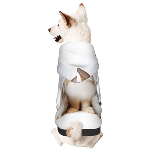 Süßes weißes Kaninchen-Kapuzenpullover für kleine Hunde, niedliches Hunde-Sweatshirt mit Kapuze, Haustierkleidung für kleine Hunde von COWMMWOC