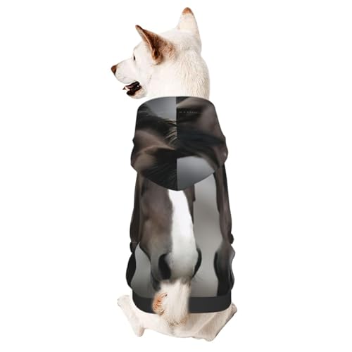 Two Horsessmall Hunde-Kapuzenpullover mit Kapuze, Haustierkleidung, geeignet für kleine Hunde von COWMMWOC