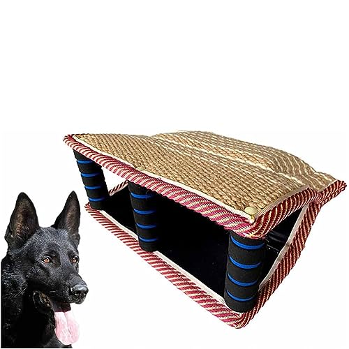 COYEUX Hundebisskissen, mit 3 bequemen und starken Griffen, Jute-Keil-Ziehspielzeug, für mittelgroße bis große Hunde, interaktives Hundespielzeug COYEUX Hundebisskissen, mit 3 bequemen und starken Griffen, Jute-Keil-Ziehspielzeug, für mittelgroße bis große Hunde, interaktives Hundespielzeug von COYEUX