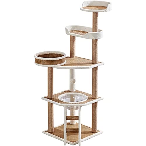 Katzenbaum-Turm, 153 cm Katzenbett, Katzen-Klettergerüst mit Leiter, Haustier-Aktivitätsmöbel, Spielhaus für Hauskatzen von COYEUX