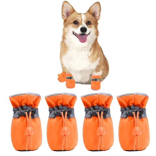 COYUN 4 pcs Hundeschuhe, Hundestiefel Pfotenschutz, Anti-Rutsch Hundestiefel, Hundeschuhe mit Reflektierenden Riemen, Hundeschuhe Pfotenschutz, Verstellbare, Pfotenschützer für Kleine Hundee, Orange COYUN 4 pcs Hundeschuhe, Hundestiefel Pfotenschutz, Anti-Rutsch Hundestiefel, Hundeschuhe mit Reflektierenden Riemen, Hundeschuhe Pfotenschutz, Verstellbare, Pfotenschützer für Kleine Hundee, Orange von COYUN