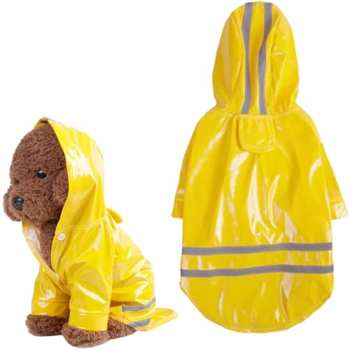 COYUN Wasserdichter Regenmantel, Wasserdichter Hunde-Regenmantel mit Kapuze und Reflektoren, Leichte Regenjacke Hund Geeignet, für Kleine und Mittlere Hunde,Gelb L COYUN Wasserdichter Regenmantel, Wasserdichter Hunde-Regenmantel mit Kapuze und Reflektoren, Leichte Regenjacke Hund Geeignet, für Kleine und Mittlere Hunde,Gelb L von COYUN
