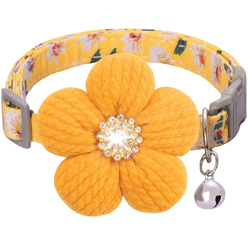 Kleines Hundehalsband mit Blume, Welpenhalsband für Mädchen, Hundehalsbänder für kleine Hunde, niedliches Hundehalsband mit Glöckchen, verstellbare Länge Kleines Hundehalsband mit Blume, Welpenhalsband für Mädchen, Hundehalsbänder für kleine Hunde, niedliches Hundehalsband mit Glöckchen, verstellbare Länge von COZIRAE