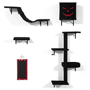 COZIWOW Wandmontierter Katzenkletterer 5er Set - Schwimmende Sitzstangen & Hängebetten für große Katzen - Gothic COZIWOW Wandmontierter Katzenkletterer 5er Set - Schwimmende Sitzstangen & Hängebetten für große Katzen - Gothic von COZIWOW