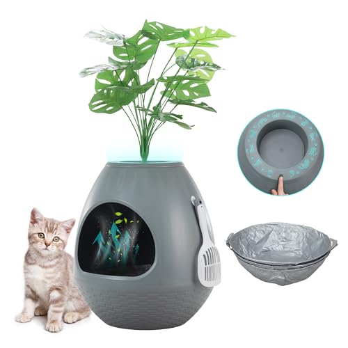Eggloa6 Katzentoilette, versteckte Katzentoilette, Pflanzentoilette mit intelligentem Geruchsentfernungssystem, künstliche Pflanzen und Schaufel, Secret Kitty Katzentoilette, Möbel zur Eggloa6 Katzentoilette, versteckte Katzentoilette, Pflanzentoilette mit intelligentem Geruchsentfernungssystem, künstliche Pflanzen und Schaufel, Secret Kitty Katzentoilette, Möbel zur von COZIWOW