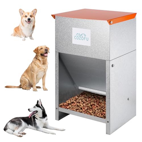 COZOFU Futterstation für Hunde, verzinktes Metall, für den Innen- und Außenbereich, automatischer Schwerkraftspender, geeignet für kleine, mittelgroße und große Hunderassen, Kapazität: 11,3 kg COZOFU Futterstation für Hunde, verzinktes Metall, für den Innen- und Außenbereich, automatischer Schwerkraftspender, geeignet für kleine, mittelgroße und große Hunderassen, Kapazität: 11,3 kg von COZOFU