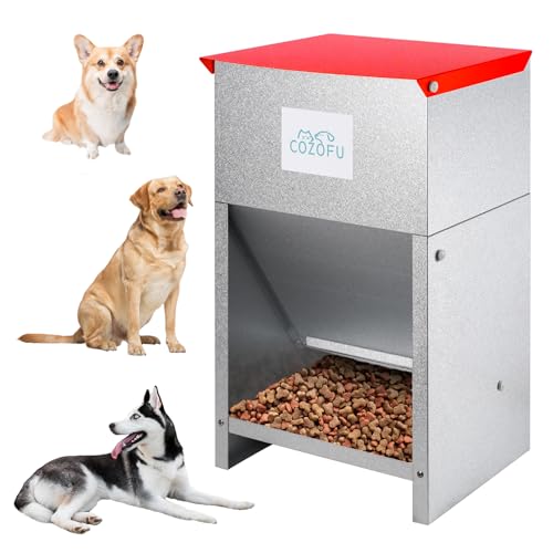 COZOFU Futterstation für Hunde, verzinktes Metall, für den Innen- und Außenbereich, automatischer Schwerkraftspender, geeignet für kleine, mittelgroße und große Hunderassen, Kapazität: 12,2 kg COZOFU Futterstation für Hunde, verzinktes Metall, für den Innen- und Außenbereich, automatischer Schwerkraftspender, geeignet für kleine, mittelgroße und große Hunderassen, Kapazität: 12,2 kg von COZOFU