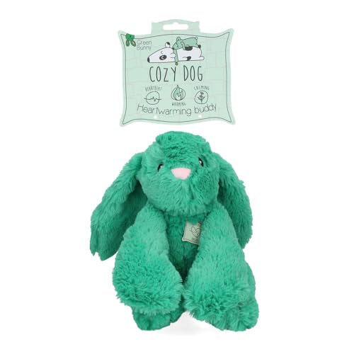 Cozy Dog Bunny Kuscheltier Hund - Kuscheltier mit Herzschlag - Plüschtier Hund - reduziert Trennungsangst - speziell für Welpen - Grün von Cozy Dog