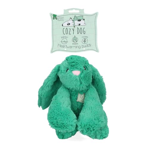 Cozy Dog Bunny Dog Kuscheltier - Kuschelhund mit Herzschlag - reduziert Trennungsangst - bietet Ruhe, Wärme und Geborgenheit - speziell für Welpen - Grün von Cozy Dog