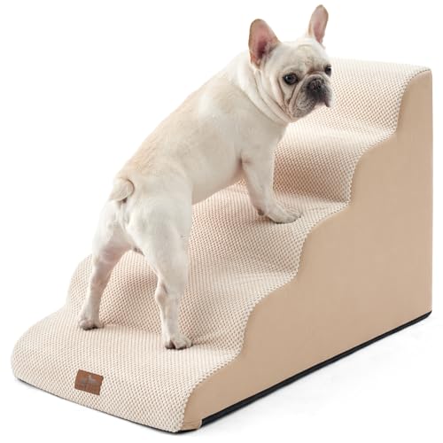 COZY KISS Hundetreppe für Kleine Hunde,Haustiertreppe für Hochbett aus Hochdichtem Schwamm, Hunde Treppe Hunderampe mit Waschbarem Bezug(Beige, 83x50x57cm, 5.0) COZY KISS Hundetreppe für Kleine Hunde,Haustiertreppe für Hochbett aus Hochdichtem Schwamm, Hunde Treppe Hunderampe mit Waschbarem Bezug(Beige, 83x50x57cm, 5.0) von COZY KISS