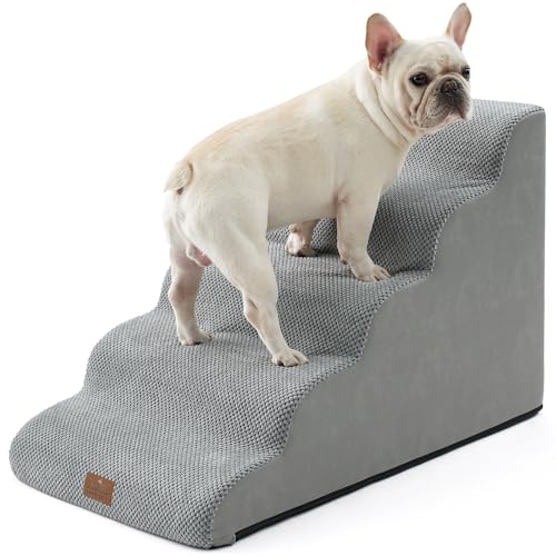 COZY KISS Hundetreppe für Kleine Hunde, Haustiertreppe für Hochbett aus Hochdichtem Schwamm, Hunde Treppe Hunderampe mit Waschbarem Bezug(grau, 83x50x57cm, 5.0) COZY KISS Hundetreppe für Kleine Hunde, Haustiertreppe für Hochbett aus Hochdichtem Schwamm, Hunde Treppe Hunderampe mit Waschbarem Bezug(grau, 83x50x57cm, 5.0) von COZY KISS