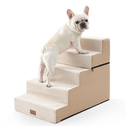 COZY KISS Hundetreppe, 5 Stufen Multifunktionale aus Hochdichtem Schaumstoff für Bett Couch Sofa, 60cm Hoch Katzentreppe für Altere Verletzte Hunde (Beige, 75x50x60cm-Abnehmbar, 5) COZY KISS Hundetreppe, 5 Stufen Multifunktionale aus Hochdichtem Schaumstoff für Bett Couch Sofa, 60cm Hoch Katzentreppe für Altere Verletzte Hunde (Beige, 75x50x60cm-Abnehmbar, 5) von COZY KISS