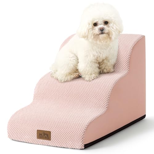 COZY KISS Hundetreppe für Kleine Hunde, Haustiertreppe für Couch aus Hochdichtem Schwamm, Hunde Treppe Hunderampe mit Waschbarem Bezug und Rutschfestem Boden (Rosa, 3 Stufen (40x57x40cm), 3) COZY KISS Hundetreppe für Kleine Hunde, Haustiertreppe für Couch aus Hochdichtem Schwamm, Hunde Treppe Hunderampe mit Waschbarem Bezug und Rutschfestem Boden (Rosa, 3 Stufen (40x57x40cm), 3) von COZY KISS