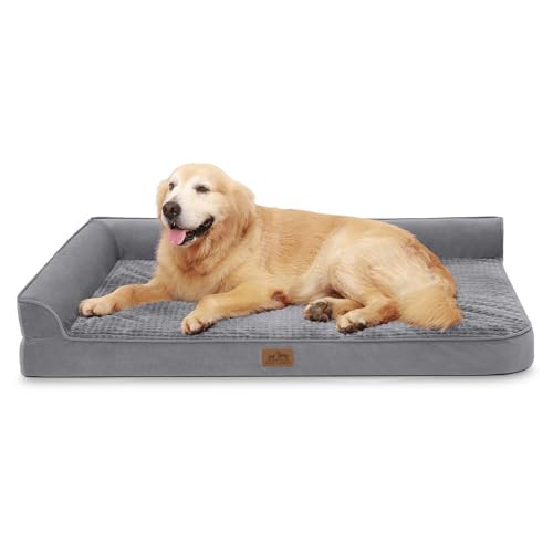 COZY KISS Orthopädisches Hundebett, 19cm Dicke Hundesofa für Mittelgroße Hunde, Abnehmbar und Waschbar Hundecouch, rutschfeste Unterseite, Wasserdichtes Innenfutter (Gris-L-Type, XL(122 * 81 * 19CM)) von COZY KISS