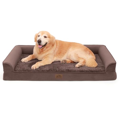 COZY KISS Orthopädisches Hundebett für extra große Hunde,Braun(U-Form,XL) von COZY KISS