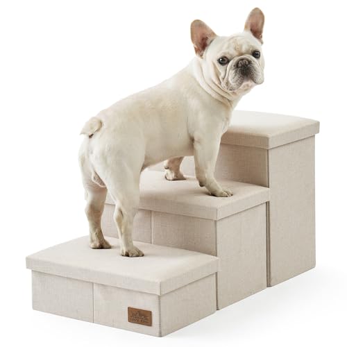 Hundetreppe für kleine Hunde mit Stauraum, 34,5 cm hoch, faltbare Haustiertreppe mit weicher, auslaufsicherer Abdeckung, ältere Katzenrampe für Stuhl, Couch, Sofa, leicht, Komfort, 63 x 33 x 34,5 cm, Hundetreppe für kleine Hunde mit Stauraum, 34,5 cm hoch, faltbare Haustiertreppe mit weicher, auslaufsicherer Abdeckung, ältere Katzenrampe für Stuhl, Couch, Sofa, leicht, Komfort, 63 x 33 x 34,5 cm, von COZY KISS