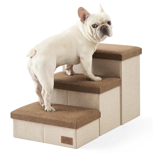 COZY KISS Hundetreppe für Kleine Hunde mit Stauraum, Breite Haustiertreppe Faltbare für Bett und Couch, Hunderampe mit Rutschfestem Boden, Lecksichere (Braun, 43x72x42.5cm, 3) COZY KISS Hundetreppe für Kleine Hunde mit Stauraum, Breite Haustiertreppe Faltbare für Bett und Couch, Hunderampe mit Rutschfestem Boden, Lecksichere (Braun, 43x72x42.5cm, 3) von COZY KISS