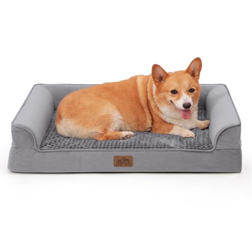 Orthopädisches Hundebett für mittelgroße Hunde, wasserdichtes Hundesofa, mittelgroß, stützendes Schaumstoff-Haustier-Couch-Bett mit abnehmbarem, waschbarem Bezug, wasserdichtes Futter und rutschfeste Orthopädisches Hundebett für mittelgroße Hunde, wasserdichtes Hundesofa, mittelgroß, stützendes Schaumstoff-Haustier-Couch-Bett mit abnehmbarem, waschbarem Bezug, wasserdichtes Futter und rutschfeste von COZY KISS