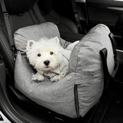 COZYHUG Hundeautositz für kleine Hunde, grau, abnehmbarer Hunde-Booster-Autositz mit Aufbewahrungstaschen und Hundesicherheitsgurt, rutschfestes Haustier-Reisebett für einfache Reinigung COZYHUG Hundeautositz für kleine Hunde, grau, abnehmbarer Hunde-Booster-Autositz mit Aufbewahrungstaschen und Hundesicherheitsgurt, rutschfestes Haustier-Reisebett für einfache Reinigung von COZYHUG