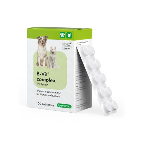 cp-pharma B-VIT Complex Tabletten | 100 Tabletten | Ergänzungsfuttermittel für Hunde und Katzen | Kann dabei helfen ein Mangel an B-Vitaminen auszugleichen | Viertelbare Smart-Tabs cp-pharma B-VIT Complex Tabletten | 100 Tabletten | Ergänzungsfuttermittel für Hunde und Katzen | Kann dabei helfen ein Mangel an B-Vitaminen auszugleichen | Viertelbare Smart-Tabs von cp-pharma