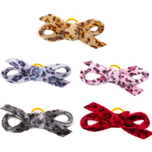 CPAOWEHF 5pcs Handgefertigtes Haustier Kopfblumen Mode Farbenfrohe Kleine Hundebögen Welpen Haarbögen Für Mode Haustierbesitzer von CPAOWEHF