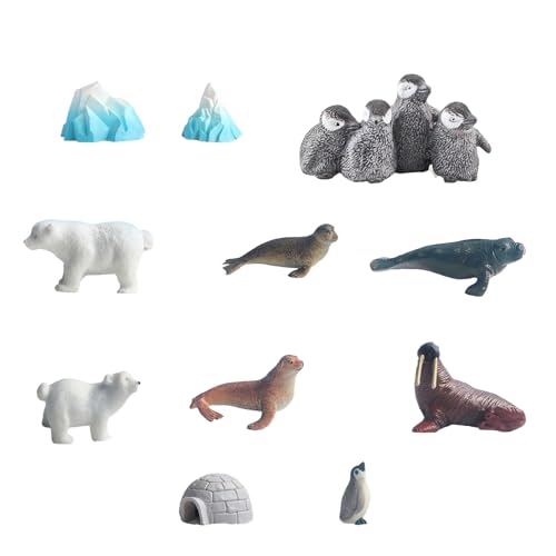 CPAOWEHF Simulation Iglos Penguine Figur Set Für Die Fischtank Dekoration Mit Eisbergs Aquarien Landschaft Accessoire von CPAOWEHF