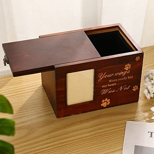 CPDDNGZMKK Gedenkstätten Für Haustiere Hölzerne Urnenkiste Pet Asche Handgeschnitzte Aufbewahrungsbox Holz Aufbewahrungsbox Fotorahmen Katze Hund Asche Kostbar Trauerbox von CPDDNGZMKK