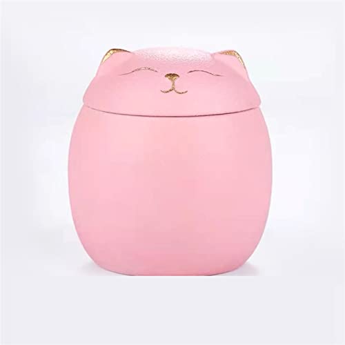 CPDDNGZMKK Gedenkstätten Für Haustiere Urne Katzenform Asche Von Haustieren Urnen Katzenform Handgefertigte Schwarze Dekorative Urnen Die Beerdigung Trauerbox(Pink,S) von CPDDNGZMKK