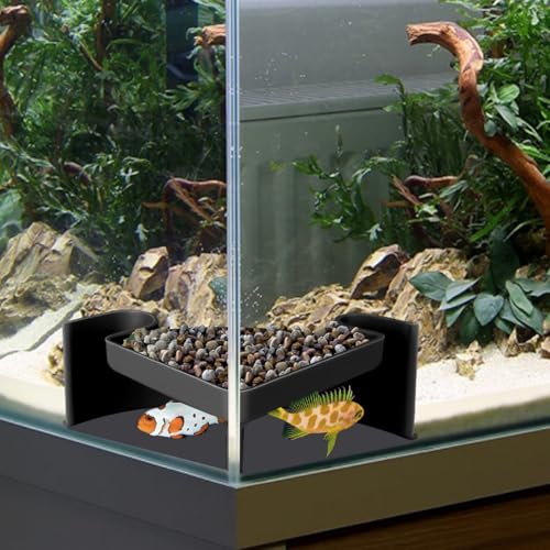 Aquarium-Höhle mit Sichtfenster – Eckversteck für Pleco, Cory Wels, Kuhli Schmerle, Garnelen und Betta – sicheres Dekor-Verstecken von Dekorationen für Bodenbewohner (L x B x H) 12,7 x 12,7 x 5,1 cm von CPLIKE