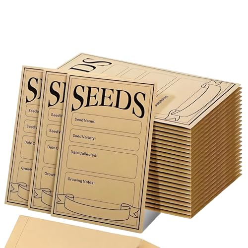 CPRNQY 100 Stück Samentütchen, Samen Aufbewahrung, Saatgut Aufbewahrung, 8x12cm Samentüten für Saatgut Lagerung, Ideal für Gartenarbeit und Samenorganisation, Geschenke für Gärtner von CPRNQY