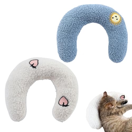 CPRNQY 2 Stück Hunde Kissen, Katzen Kissen, Kissen für Katzen U-Förmiges Kissen Zum Schlafen, Katzenkissen Flauschig, Kissen für Katzen, Haustierkissen Katzenkissen Anwendbar auf Haustier (Weiß+Blau) CPRNQY 2 Stück Hunde Kissen, Katzen Kissen, Kissen für Katzen U-Förmiges Kissen Zum Schlafen, Katzenkissen Flauschig, Kissen für Katzen, Haustierkissen Katzenkissen Anwendbar auf Haustier (Weiß+Blau) von CPRNQY