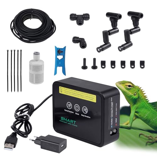 CPROSP Reptilien Benebelungssystem Einfach zu Nutzen, Luftbefeuchter Terrarium Neble mit Timer, Vernebler Reptilien mit Sprühdüsen 360 ° für Amphibien Reptilien Pflanzen CPROSP Reptilien Benebelungssystem Einfach zu Nutzen, Luftbefeuchter Terrarium Neble mit Timer, Vernebler Reptilien mit Sprühdüsen 360 ° für Amphibien Reptilien Pflanzen von CPROSP