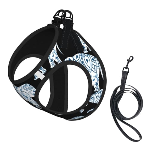 L Haustier-Leine, Weste und Hundegeschirr, klein, Elefantenmuster, mit Schnalle, Hundebegleiter, Outdoor-Reisen von CPyuqw